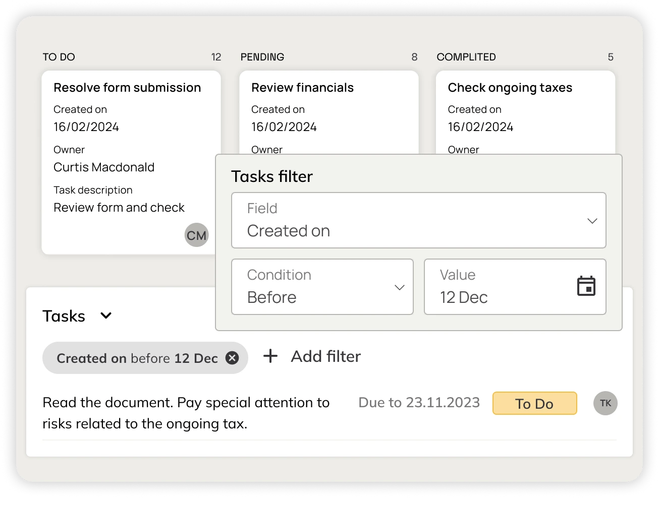 tasks managment